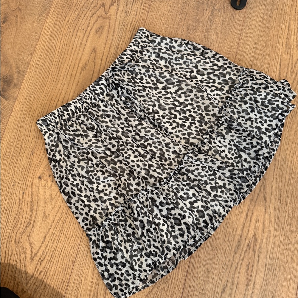 Leopard Print Ruffle Skirt